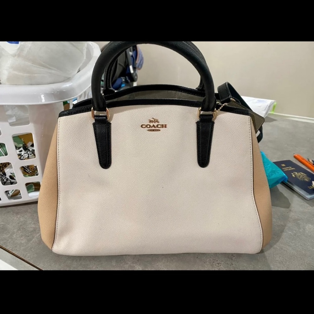 Coach leather colorblock purse